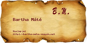 Bartha Máté névjegykártya