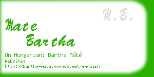 mate bartha business card